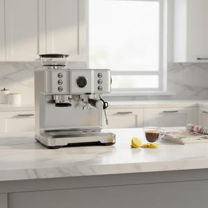 Cafetera Semiautomática de Acero Inoxidable para Espresso y Cappuccino, con Funcionamiento Semiautomático y Fácil de Usar - Product Image 1