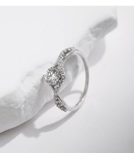 S925 <b>Silver</b> <b>Solitaire</b> Promise <b>Ring</b> Elegant Tiara Design Moissanite <b>Ring</b>, D Color VVS1 Lab Created Diamond Engagement Jewelry - Product Image 5