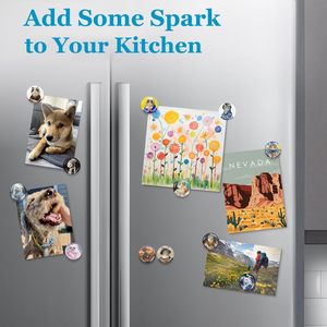 Aimants de réfrigérateur en verre cristallin transparent, forme ronde, aimantés, pour la décoration de la maison et de la cuisine, vente en gros - Product Image 2