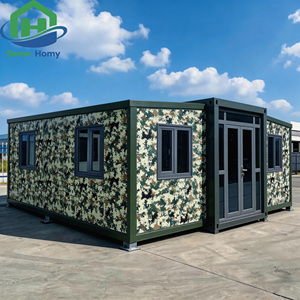 Casa Contenedor Plegable y Expandible Prefabricada <span class=keywords><strong>de</strong></span> 40x20 pies, Tipo Granny Flat, con Sala <span class=keywords><strong>de</strong></span> Expansión <span class=keywords><strong>de</strong></span> Doble Ala - Product Image 1