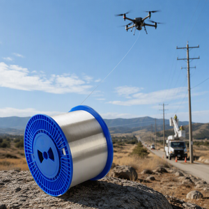 Câble de branchement FTTH à fibre optique invisible G657A2 monomode 0,25 mm, 50,4 km par rouleau, fibre nue pour déploiement par drone - Product Image 6