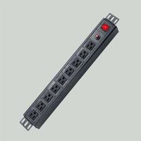 Unidad de Distribución de Energía para Rack DF UK, 6 Tomas de Corriente, 125V 15A, Aleación de Aluminio, Modelo DFAW-5209N C19
