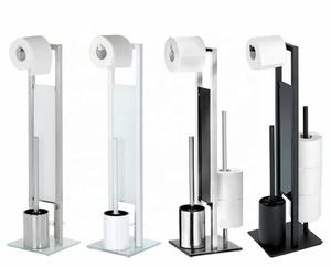 HANGSHAU Porte-rouleau <span class=keywords><strong>de</strong></span> papier hygiénique multifonctionnel noir pour salle <span class=keywords><strong>de</strong></span> bain, support pour <span class=keywords><strong>lunettes</strong></span> naturelles - Product Image 4