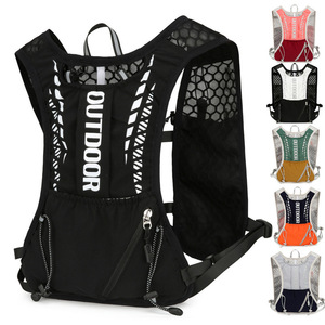 Sac à dos d'hydratation pour l'extérieur, taille unique, noir et blanc, sac gilet en maille pour la randonnée, la course à pied, le cyclisme, le marathon - Product Image 4