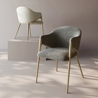 Chaises de salle à manger de luxe pour hôtel et restaurant, mobilier moderne, chaise de salle à manger en tissu bleu velours avec pieds en métal