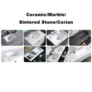 Mueble de Baño Moderno de Madera Maciza Resistente al Agua, con Espejo Inteligente y Lavabo de Cerámica, para Apartamentos y Hoteles - Product Image 6