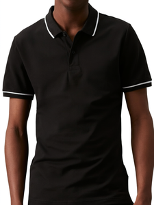 Polo de Algodón Piqué para Hombre, Acabado Mercerizado, Ribete en Contraste, Manga Corta, Uniforme Corporativo, Logotipo Personalizado - Product Image 3