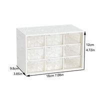 Boîte de rangement à neuf compartiments pour bijoux, organiseur de bureau pour papeterie, étui transparent pour cosmétiques, maison et bureau, en PP
