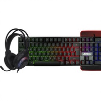 Keyboard Gaming LED Backlit Jedel Terbaru, Mouse, Headset, dan Mouse Pad Combo, Antarmuka USB 1200 DPI, Ready Stock