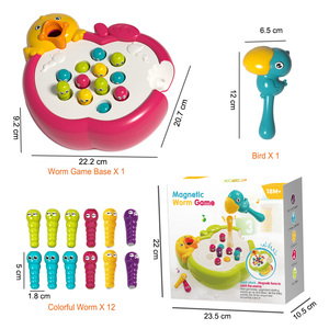 Gran oferta, juguetes de aprendizaje Montessori para bebés, juguete de pesca para niños, juego de mesa de gusano interactivo electrónico - Product Image 6
