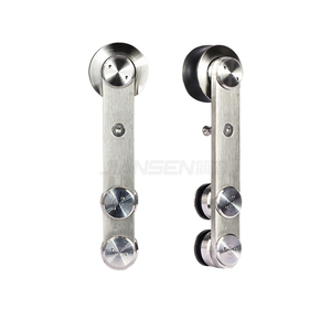 Quincaillerie de porte coulissante à glissière robuste en acier inoxydable de style rustique américain, système de quincaillerie de porte de grange, SS304, 6,6 pieds/2 m, porte simple - Product Image 5