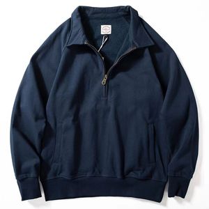 Otoño Ocio Pullover 1/4 Zip Fly Sudadera con cuello de solapa Mezcla de polialgodón Diseño liso a granel - Product Image 4