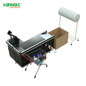 Highbright Multi-Accessory Stainless Steel Top Supermarket <b>Checkout</b> <b>Counter</b> Solution for Supermarket Retail Stores - Product Image 2