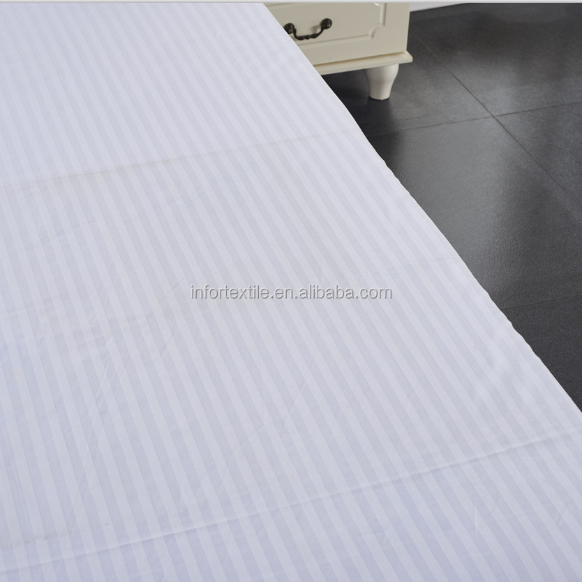 Хлопчатобумажная ткань для постельного белья для отеля с белыми Сатиновыми полосками