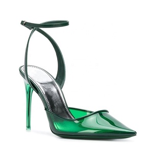 <span class=keywords><strong>Zapatos</strong></span> de Tacón Alto de PVC <span class=keywords><strong>Verde</strong></span> <span class=keywords><strong>Esmeralda</strong></span> para Mujer, <span class=keywords><strong>Zapatos</strong></span> de Tacón Alto con Tira Trasera de Moda, Alta Calidad - Product Image 2