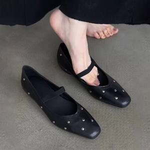 Zapatos Planos de Mujer con Diseño Exclusivo, Punta Cuadrada, Plataforma Oculta, Una Sola Correa, Ajuste Delgado, Casuales y de Vestir 2026 - Product Image 3