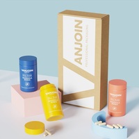 Solution d'emballage haut de gamme, boîte cadeau en papier kraft personnalisée avec insert pour bouteilles en verre, idéale pour les ensembles de produits cosmétiques et de santé