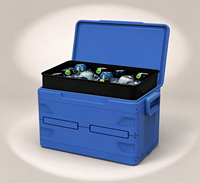 Glacière pliable 48QT 45L, glacière portable pliable avec doublure intérieure étanche pour la réfrigération des aliments et des boissons