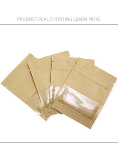 Petits sacs en papier kraft refermables avec fermeture éclair, noirs et marron, avec fenêtre, pour aliments, collations, bonbons, thé, nourriture pour animaux de compagnie - Product Image 4