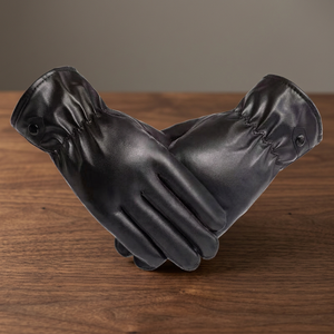 Mitaines de cyclisme chaudes imperméables à écran tactile doublées de fourrure pour l'hiver, en cuir PU pour hommes et femmes - Product Image 4