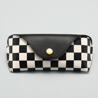 Estuche para Gafas de Sol a Cuadros con Logotipo Personalizado, Porta Gafas de Cuero Suave en Forma de U, Cierre a Presión, Funda Protectora, Fábrica OEM
