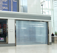 Porte à enroulement transparente électrique automatique sur mesure, directement de l'usine, avec vue complète en cristal