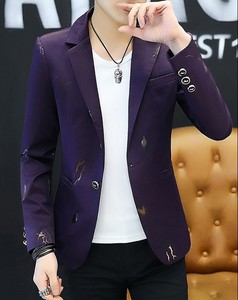 Nouveau Costume Décontracté <span class=keywords><strong>Homme</strong></span> Élégant Imprimé Manche Longue <span class=keywords><strong>Blazer</strong></span> Slim pour Hommes Tendance Automne - Product Image 6