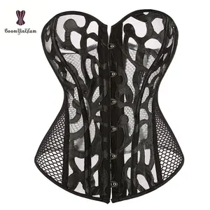 See Through Sexy Lace Hollow Out Black Thin Translucent Bustier Tops Party Club Women Lace Corset Top For Wedding
