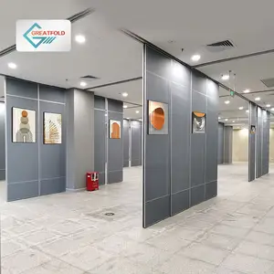 Partición movible de pared para sala de exposición, divisor movible de pared con absorción de sonido de melamina deslizante para sala de exposición
