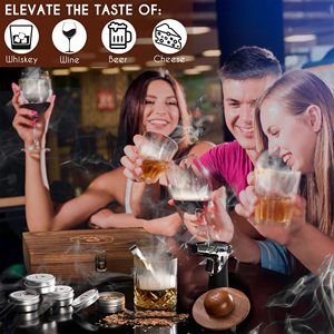 Kit d'infusion <span class=keywords><strong>de</strong></span> fumée pour whisky personnalisé avec <span class=keywords><strong>copeaux</strong></span> <span class=keywords><strong>de</strong></span> hêtre, ensemble <span class=keywords><strong>de</strong></span> bar moderne portable dans un coffret cadeau en bois pour fumer les cocktails - Product Image 4