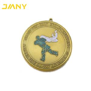 China Custom Sports <strong>Cheap</strong> Brazilian Round Gold Embossed Sport Ribbons Award Jiu Jitsu <strong>Medal</strong> - Product Image 3