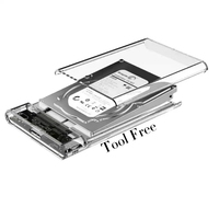 Trasparente 2.5 pollici SATA III USB 3.0 custodia disco rigido utilizzato HDD esterno per PC portatile supporta 6TB Mobile SSD & HDD