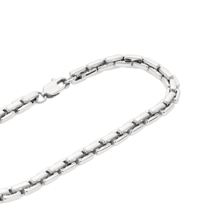 <b>Mirror</b> Smooth White Pt950 Weighty Wrist Cordon With Uniform Polished Links For Banquet Unisex Luxury Platinum Wrist Adornment - Product Image 3