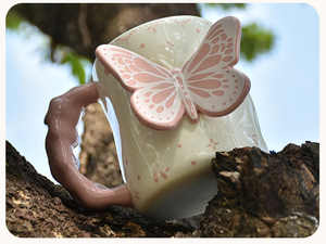 Taza de <span class=keywords><strong>Porcelana</strong></span> Creativa con Diseño de Mariposa <span class=keywords><strong>Rosa</strong></span>, 500 ml, Reutilizable, Linda, Moderna, Apta para Lavavajillas y Microondas, Regalo de Boda - Product Image 5
