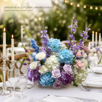 Floson Luxe Handgemaakte Zijden Lotus Kunstbloemen Kleurrijke Decoratiesets voor Valentijnsdag Bruiloft Achtergrond