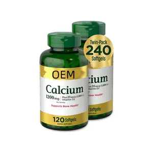 Hot sale OEM Target-Mins Calcium Magnesium with Vitamin D-Complex, 1000mg/500mg/10mcg, 240 Vegan Calcium Capsules