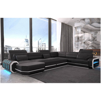 Canapé d'angle sectionnel de luxe moderne américain en cuir véritable et éponge, de haute qualité, fourni par l'usine, pour salon