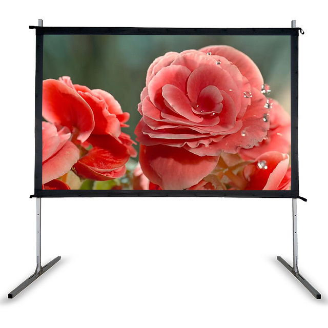 200 Inch Large Portable Fast Folding Indoor Outdoor Projector Screen with Tripod 16:9 4K HD Easy Installation