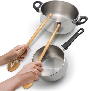 Vaisselle unique personnalisée cuillère <span class=keywords><strong>à</strong></span> fentes baguettes <span class=keywords><strong>de</strong></span> <span class=keywords><strong>tambour</strong></span> ensemble <span class=keywords><strong>de</strong></span> baguettes en forme <span class=keywords><strong>de</strong></span> cuillères en <span class=keywords><strong>bois</strong></span> réutilisables et lavables - Product Image 4