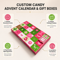 Calendrier de l'Avent de Noël personnalisé biodégradable, boîte cadeau surprise pour bonbons