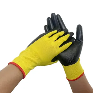 Sarung tangan produksi poliester warna polos untuk pria dan wanita/buatan pabrik sarung tangan poliester kedatangan baru dengan sarung tangan nitril murah