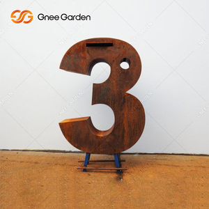 กล่องจดหมายเหล็กคอร์เทนตัดด้วยเลเซอร์ พร้อมเสาสำหรับใช้งานกลางแจ้ง - Product Image 6