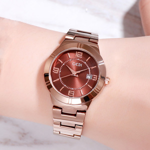 นาฬิกาปฏิทินสำหรับผู้หญิง สายสแตนเลสกันน้ำแบบเรียบง่าย - Product Image 2