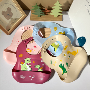 Vendita calda all'ingrosso Bpa Free Food Grade regolabile morbido impermeabile Silicone 3D bavaglino - Product Image 5