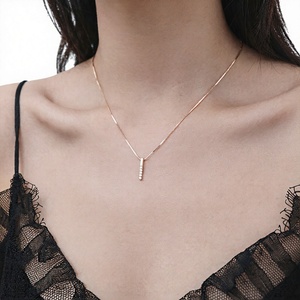 Collar con Colgante Geométrico en Oro Rosa ORIGINAL, Cadena con Dije para Mujer, Regalo, Joyería para Fiesta - Product Image 4