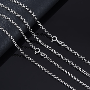 Venta al por mayor de collar de cadena Figaro de plata esterlina 925 para mujeres y hombres collar de cadena Figaro de corte de diamante - Product Image 3