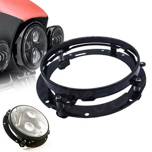 Skyearth 7 Inch Headlight <b>Bracket</b> Ring Metal <b>Black</b> Chrome Mounting Adapter Ring for LED Light Motorcycle Car Universal - Product Image 1