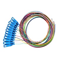 Cable de empalme de red de telecomunicaciones FTTH ODF con conector SC UPC LSZH de 0.9mm, monomodo, G652D G657A1, paquete de 12 fibras ópticas