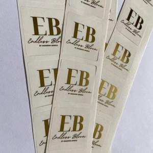Pegatinas con logotipo personalizado, papel de aluminio transparente, dorado, plateado, para negocios, para boda - Product Image 1