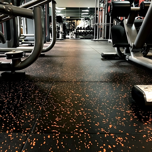 CE Certified SBR EPDM Blue Speckled Rubber Gym <b>Floor</b> <b>Mat</b>, Shock Absorbing Anti-slip <b>Interlocking</b> Fitness Flooring for Commercial - Product Image 1